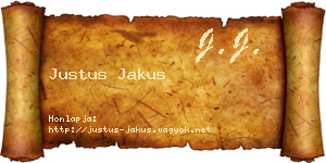 Justus Jakus névjegykártya